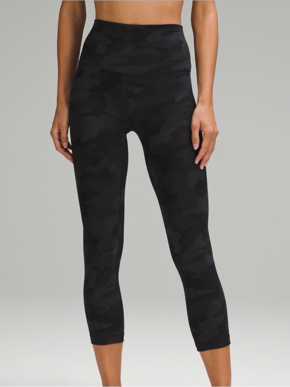 Lululemon Fast and Free High-Waisted Black Camouflage Leggings
